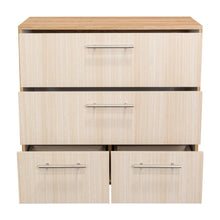 Organizador Sevin, Fresno Europeo y Blanco Duqueza, con cuatro cajones para guardar objetos personales