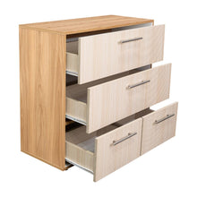 Organizador Sevin, Fresno Europeo y Blanco Duqueza, con cuatro cajones para guardar objetos personales