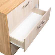 Organizador Sevin, Fresno Europeo y Blanco Duqueza, con cuatro cajones para guardar objetos personales