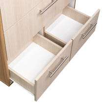 Organizador Sevin, Fresno Europeo y Blanco Duqueza, con cuatro cajones para guardar objetos personales