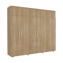 Closet Montano 230, Fresno Europeo y Blanco, de dos puertas corredizas