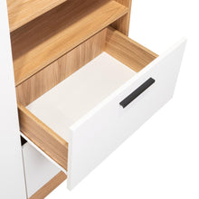 Closet Tocador Praga, Fresno y Blanco, con diseño moderno incluye Espejo