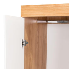 Closet Tocador Praga, Fresno y Blanco, con diseño moderno incluye Espejo