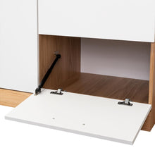 Closet Tocador Praga, Fresno y Blanco, con diseño moderno incluye Espejo