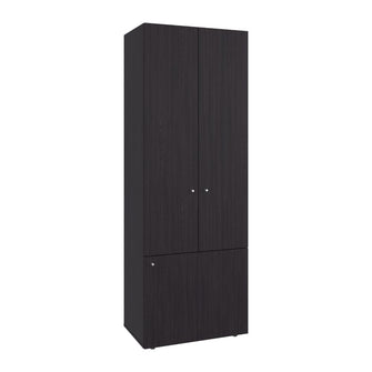 Closet Beico II, Fresno Europeo y Blanco Duqueza, con tres Puertas Abatibles y cuatro entrepaños ZF