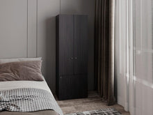 Closet Beico II, Fresno Europeo y Blanco Duqueza, con tres Puertas Abatibles y cuatro entrepaños ZF