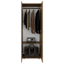 Closet Beico, Fresno Europeo y Blanco Duqueza, con dos Puertas Abatibles y un Tubo cromado ZF