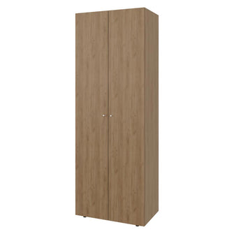 Closet Beico, Fresno Europeo y Blanco Duqueza, con dos Puertas Abatibles y un Tubo cromado ZF