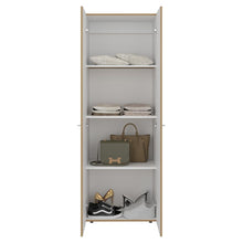 Closet Beico, Fresno y Blanco Duqueza, con dos Puertas Abatibles y cuatro entrepaños