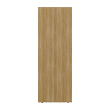 Closet Beico, Fresno Europeo y Blanco Duqueza, con dos Puertas Abatibles y un Tubo cromado