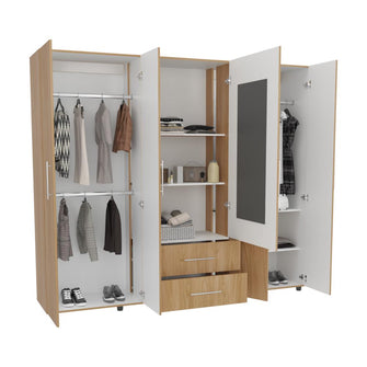 Closet Grays, Fresno Europeo y Blanco Duqueza, puerta con Espejo