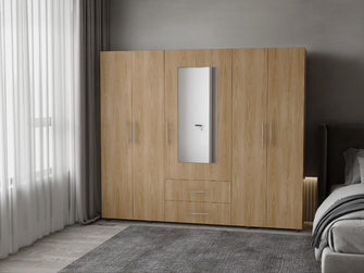 Closet Grays, Fresno Europeo y Blanco Duqueza, puerta con Espejo