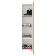 Closet Alma, Fresno Europeo Y Blanco, Con Espejo, una puerta abatible variedad de entrepaños ZF