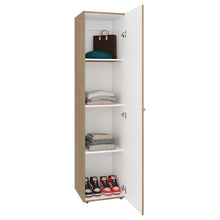 Closet Alma, Fresno Europeo Y Blanco, Con Espejo, una puerta abatible variedad de entrepaños ZF
