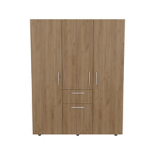 Closet Belen, Fresno Europeo y Wengue, con amplios espacios para guardar ropa ZF
