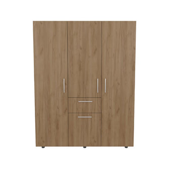 Closet Belen, Fresno Europeo y Wengue, con amplios espacios para guardar ropa ZF