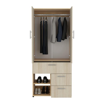 Closet sevilla, Fresno Europeo, con dos puertas abatibles y tres cajones