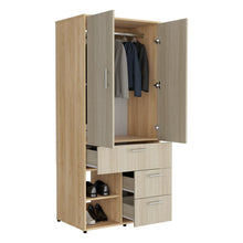 Closet sevilla, Fresno Europeo, con dos puertas abatibles y tres cajones