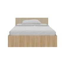 Cama Doble Wandda, Fresno Europeo y Roble Natural, incluye tendido de tablones