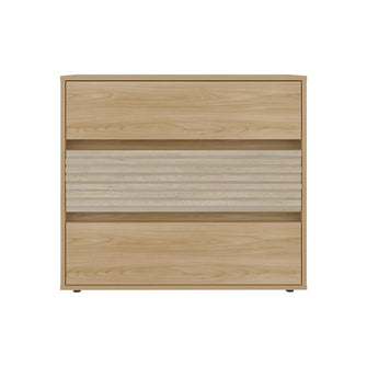 Organizador Wandda,Fresno Europeo y Roble Natural, con tres cajones