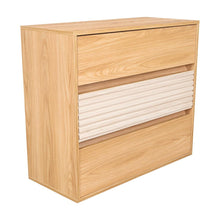 Organizador Wandda,Fresno Europeo y Roble Natural, con tres cajones