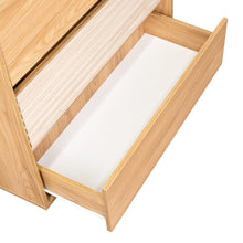 Organizador Wandda,Fresno Europeo y Roble Natural, con tres cajones