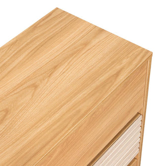 Organizador Wandda,Fresno Europeo y Roble Natural, con tres cajones