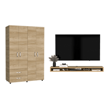 Combo Habitación Vinis, Incluye Closet y Repisa para TV Flotante