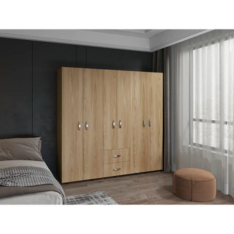 Closet Barin, Fresno Europeo y Wengue, con cuatro puertas abatibles