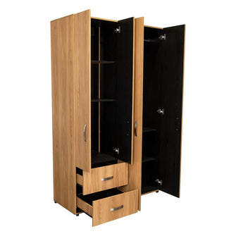 Closet Barin 120, Fresno Europeo y Wengue, con cajones de gran capacidad para su almacenamiento