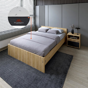 Combo para Habitación Boust, Incluye Cama Doble - Colchón y Mesa de Noche