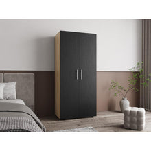 UNIDAD AVERIADA Closet Tera, Fresno Europeo y Wengue, Dos Puertas Abatibles y Dos Tubos Cromados
