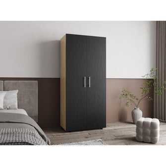 UNIDAD AVERIADA Closet Tera, Fresno Europeo y Wengue, Dos Puertas Abatibles y Dos Tubos Cromados