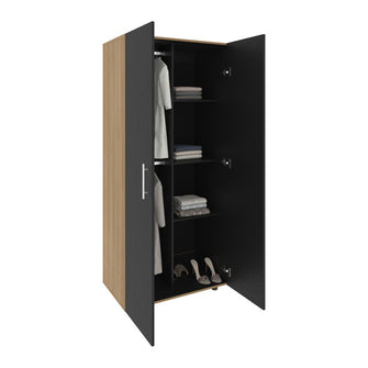 UNIDAD AVERIADA Closet Tera, Fresno Europeo y Wengue, Dos Puertas Abatibles y Dos Tubos Cromados