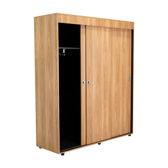 Closet Angelo 150, Fresno Europeo y Wengue, con Tres Puertas Corredizas