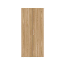 Closet Tera, Fresno Europeo y Wengue, Dos Puertas Abatibles y Dos Tubos Cromados