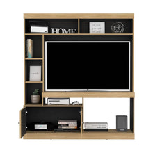 Mesa Para Tv Roy, Fresno Europeo y Wengue, con Espacio Para Televisor de 50 Pulgadas