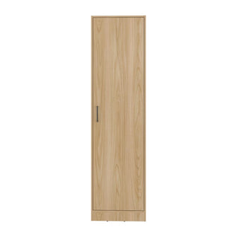 Closet Cley, Fresno Europeo y Wengue, con un tubo de acero cromado para colgar ropa
