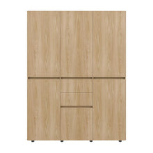 Closet Siruela 150, Fresno Europeo y Wengue, con Seis Puertas y Gran Capacidad de Almacenamiento