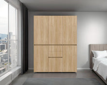 Closet Siruela 150, Fresno Europeo y Wengue, con Seis Puertas y Gran Capacidad de Almacenamiento