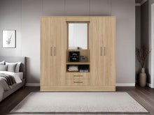 Closet Barmine, Fresno Europeo y Wengue, con dos cajones organizadores multiusos