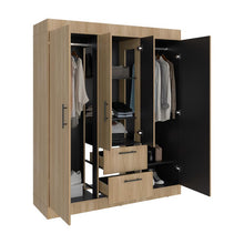 Closet Aura II, Fresno Europeo y Wengue, con cuatro puertas y dos cajones