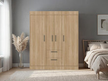 Closet Aura II, Fresno Europeo y Wengue, con cuatro puertas y dos cajones