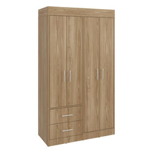 Closet Houston, Fresno Europeo y Wengue , Con Cuatro Puertas Batientes y Dos Cajones Con Amplio Espacio De Almacenamiento