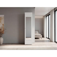Closet Con Espejo Alma, Kronos Blanco, Diseño moderno con entrepaños y puerta ZF