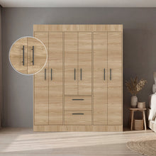 Closet Aura, Fresno Europeo y Wengue, con 6 puertas y 2 cajones