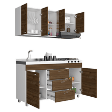 Mueble Multiusos Laurel, Castaño y Blanco, no incluye mesón