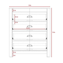 Organizador Avú, Gris y Macadamia, con Cuatro Cajones de Amplio Espacio de Almacenamiento