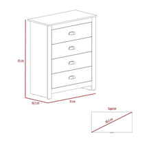 Organizador Avú, Gris y Macadamia, con Cuatro Cajones de Amplio Espacio de Almacenamiento X2