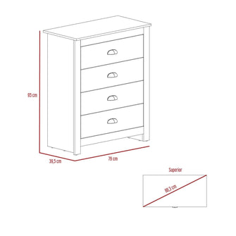 Organizador Avú, Gris y Macadamia, con Cuatro Cajones de Amplio Espacio de Almacenamiento X2